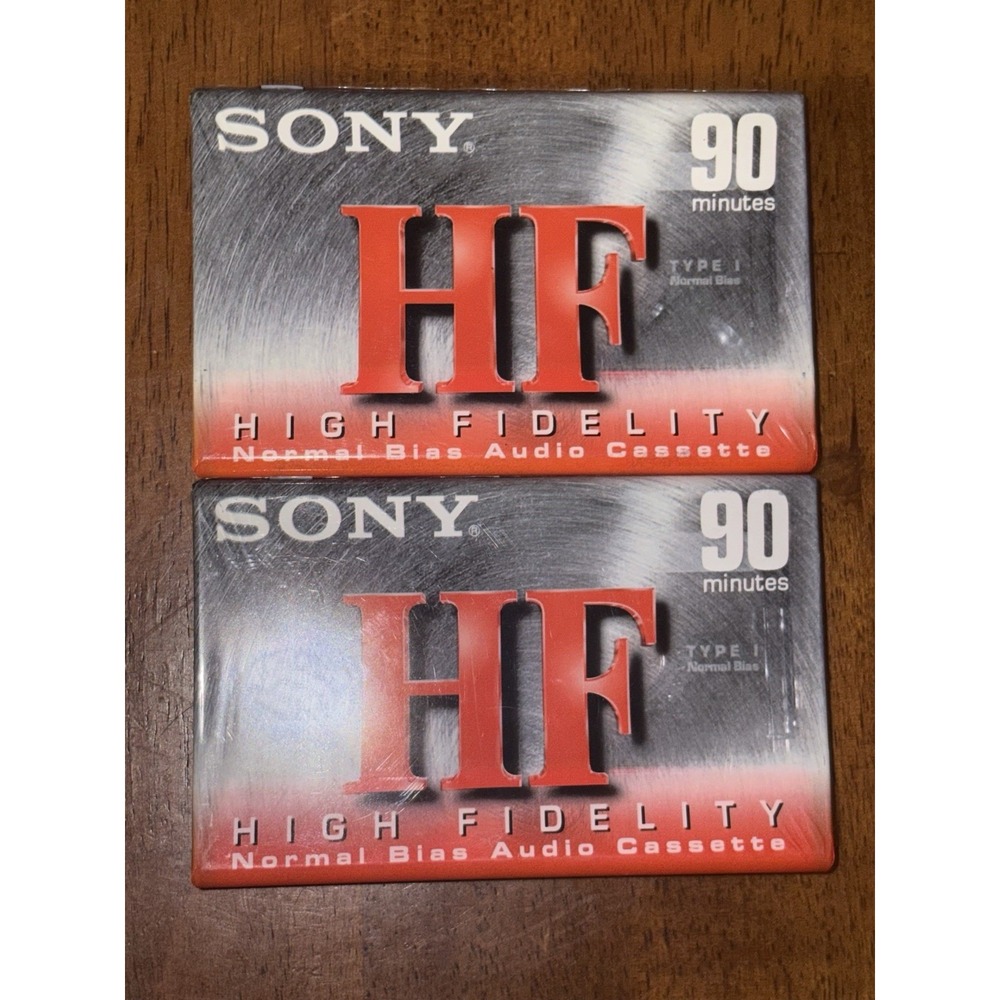 Sony Lot of 2 New HF High Fidelity Blank Audio Cassette Normal Bias 90 Min Tapes